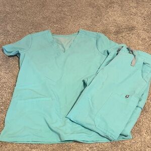 Figs Women's Straight Leg Pants & Jumpsuit Set - Aqua